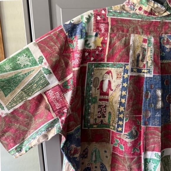 Reyn Spooner 2008 Limited Issue Mele Kalikimaka Pullover SS Shirt, Red, XL - Picture 7 of 15